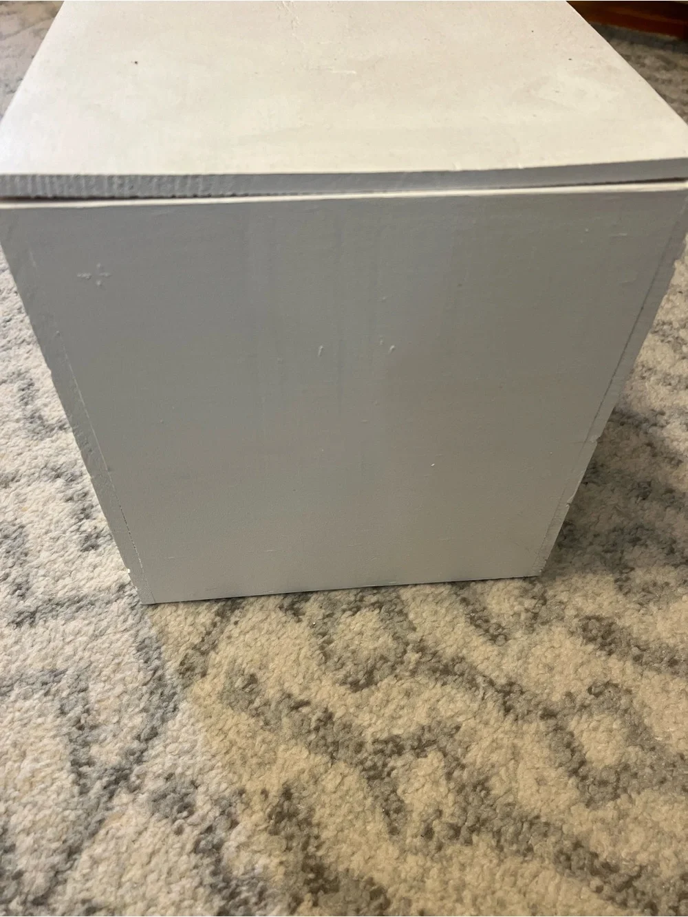 Plain White Wooden Box - Minimal Storage Cube